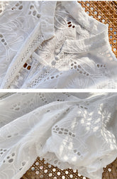 Sophi - Women's Cotton Embroidered Shirt in French Style